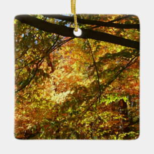 Blätterdach des Herbstes I Gelbe Herbstnatur Keramikornament