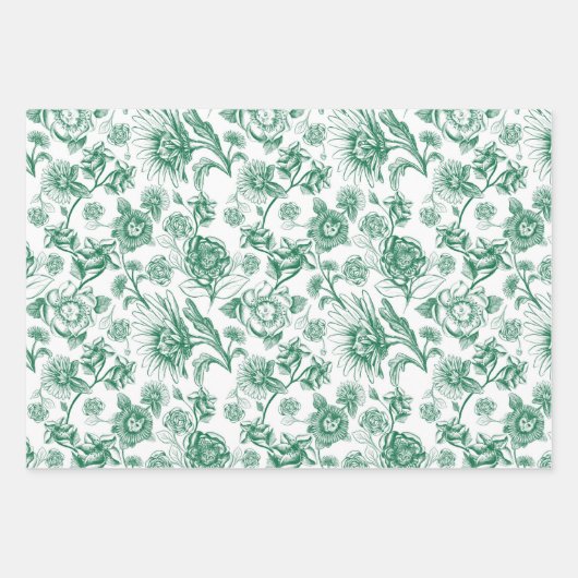 Blätterfelsen (grün) geschenkpapier set (Vorderseite 3)