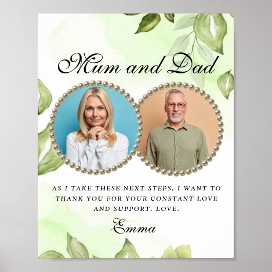 Blättergrün Eltern des Bride Gift Poster (Vorne)