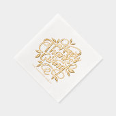 Blätterhandschrift glückliches Erntedankfest Servietten Mit Folie (Rechts)