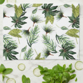 Blättermuster Geschirrtuch (Gefaltet)