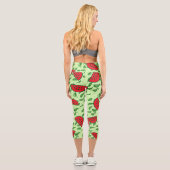 Blättermuster und Wassermelonen Capri Leggings (Rückseite)