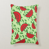 Blättermuster und Wassermelonen Dekokissen (Vorderseite(Vertikal))