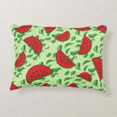Blättermuster und Wassermelonen Dekokissen (Rückseite)