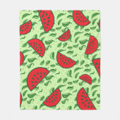 Blättermuster und Wassermelonen Fleecedecke (Vorderseite)