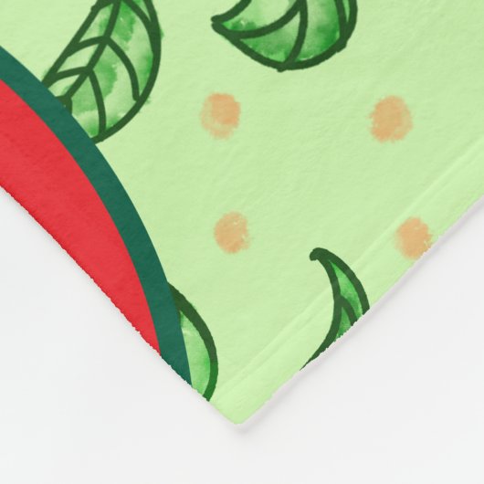 Blättermuster und Wassermelonen Fleecedecke (Ecke)