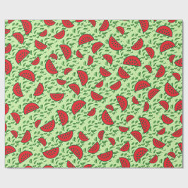 Blättermuster und Wassermelonen Geschenkpapier