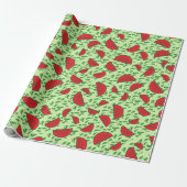 Blättermuster und Wassermelonen Geschenkpapier (Ungerollt)