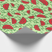 Blättermuster und Wassermelonen Geschenkpapier (Ecke)