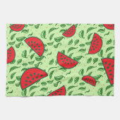 Blättermuster und Wassermelonen Geschirrtuch (Horizontal)