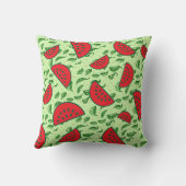 Blättermuster und Wassermelonen Kissen (Rückseite)