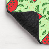 Blättermuster und Wassermelonen Mousepad (Ecke)