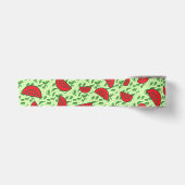 Blättermuster und Wassermelonen Satinband (Vorderseite)