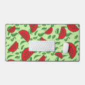 Blättermuster und Wassermelonen Schreibtischunterlage (Tastatur & Maus)