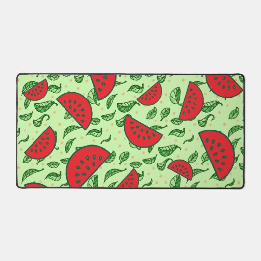 Blättermuster und Wassermelonen Schreibtischunterlage (Vorderseite)