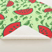 Blättermuster und Wassermelonen Sherpadecke (3/4)