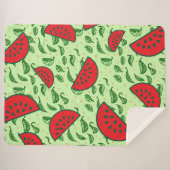 Blättermuster und Wassermelonen Sherpadecke (Vorderseite (Horizontal))