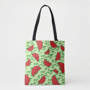 Blättermuster und Wassermelonen Tasche