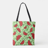 Blättermuster und Wassermelonen Tasche (Rückseite)