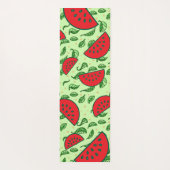 Blättermuster und Wassermelonen Yogamatte (Rückseite)