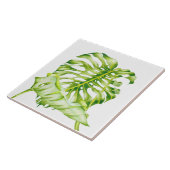 Blätterskulpturen auf einer Keramik (1) Fliese (Seite)