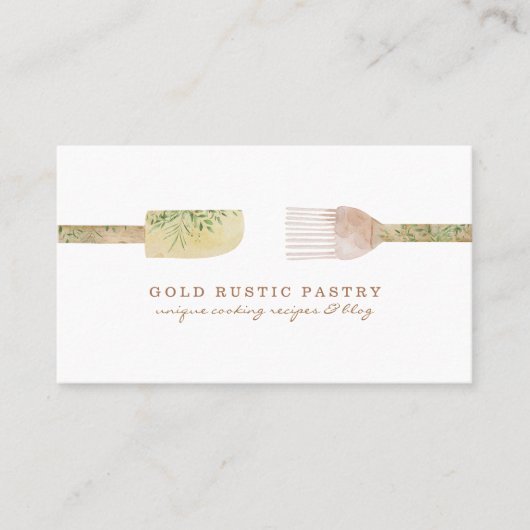 Blätterspatel, rustikal visitenkarte (Vorderseite)