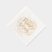 Blätterteig Hand Briefe glücklich Erntedankfest Servietten Mit Folie (Rechts)