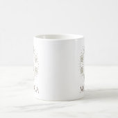 Blattfarbe mit Monogramm und Name Kaffeetasse (Mittel)