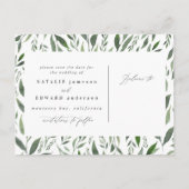 Blattfloralflora Save the Date Ankündigungspostkarte (Rückseite)