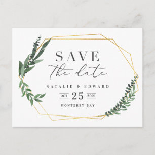 Blattfloralflora Save the Date Ankündigungspostkarte