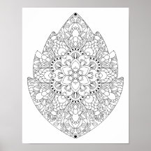 Blattförmiges Blumen-Mandala Erwachsenen-Malbuch