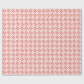 Blattgedeih Gitter in Flamingo Geschenkpapier (Flach)