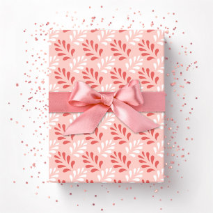 Blattgedeih Gitter in Flamingo Geschenkpapier