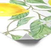 Blattgelbe Zitronenfrucht Poster (Ecke)