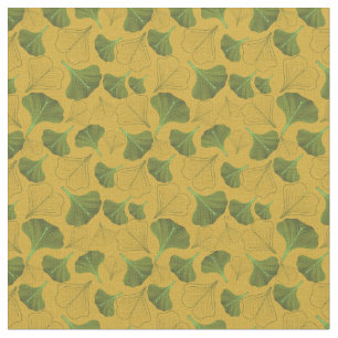 Blattgelbes Florales Ginkgo-Muster Stoff