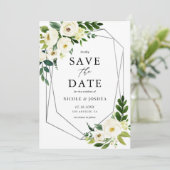 Blattgeometrie Save The Date (Stehend Vorderseite)