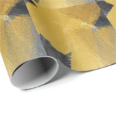 Blattgold, abstrakte schwarze Ausführung Geschenkpapier (Rolleneckpunkt)