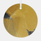 Blattgold, abstrakte schwarze Ausführung Ornament Aus Glas (Rückseite)