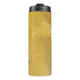 Blattgold, abstrakte schwarze Ausführung Thermosbecher