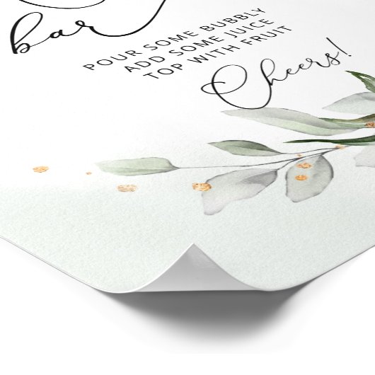 Blattgold Mimosa Bar Poster (Ecke)