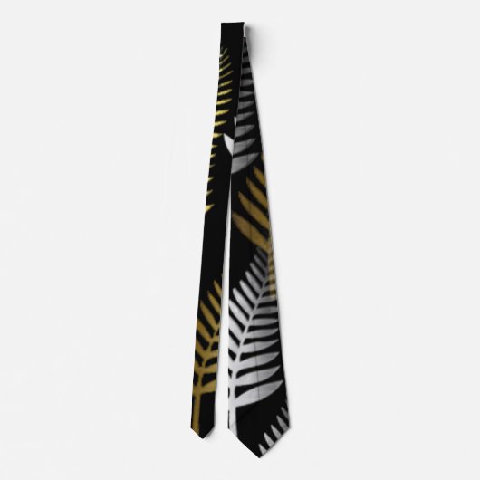 Blattgold Silber Neck Tie Krawatte (Rückseite)