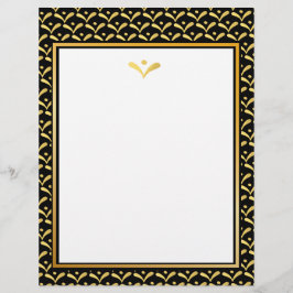 Blattgold und schwarze Folie Briefbogen