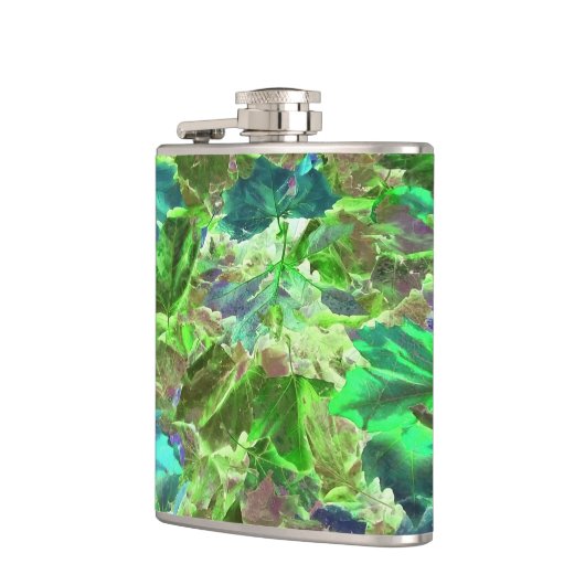 Blattgrün-Blätter Flachmann (Links)