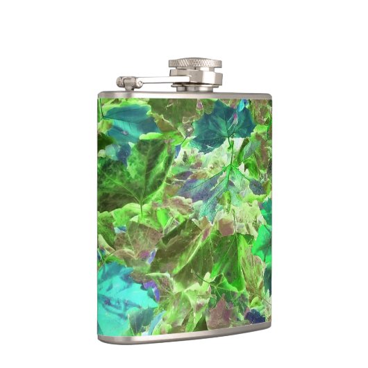 Blattgrün-Blätter Flachmann (Rechts)