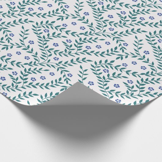 Blattgrün blau geschenkpapier (Ecke)