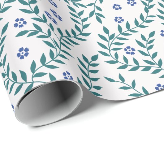 Blattgrün blau geschenkpapier (Rolleneckpunkt)