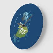 Blattgrün Große Wanduhr (Winkel)