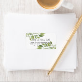 Blattgrün, Party/Hochzeit Adressaufkleber (Insitu)