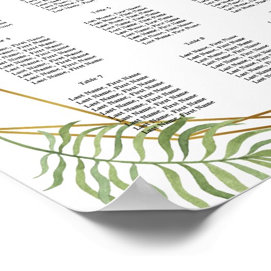 Blattgrün Party/Hochzeit Poster (Ecke)