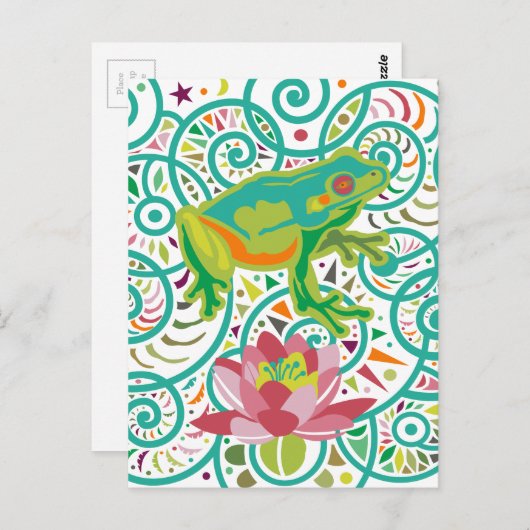 Blattgrün Postkarte (Vorne/Hinten)